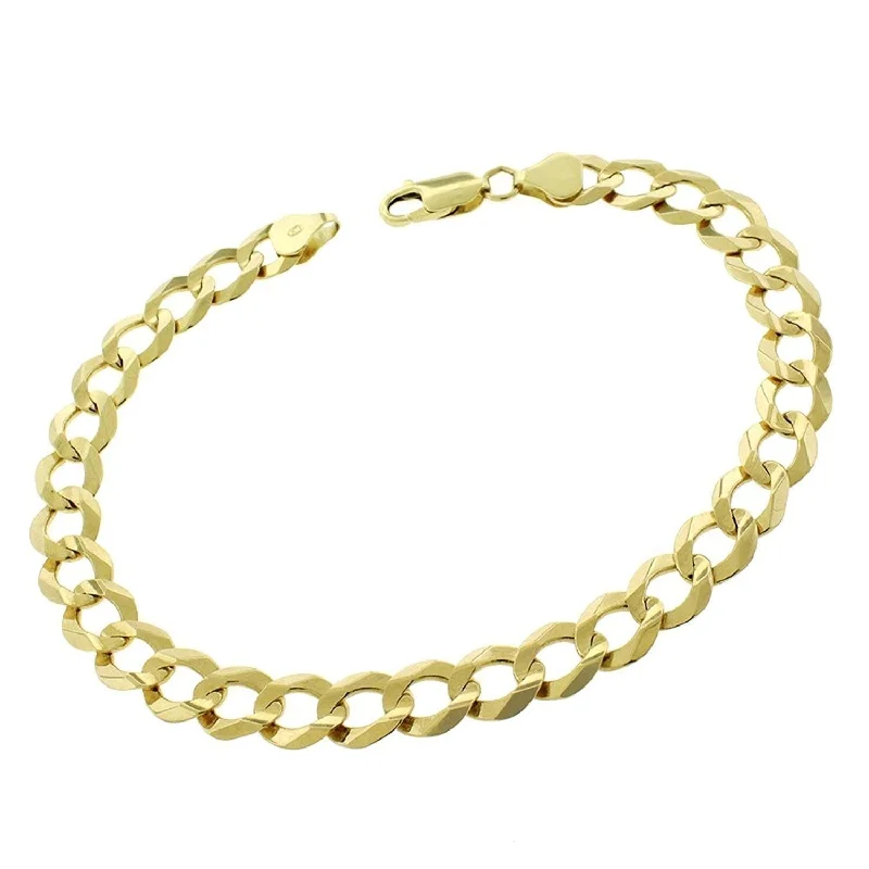 moonstone bracelet for women -10K Yellow Gold 8.5MM Solid Cuban Curb Link Bracelet Chain 8.5", Gold Bracelet for Men & Women, 100% Real 10K Gold