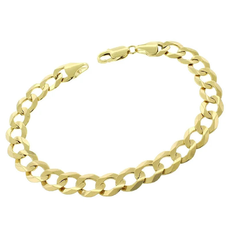 boho bracelet for women -14K Yellow Gold 10MM Solid Cuban Curb Link Bracelet Chain 8.5", Gold Bracelet for Men & Women, 100% Real 14K Gold