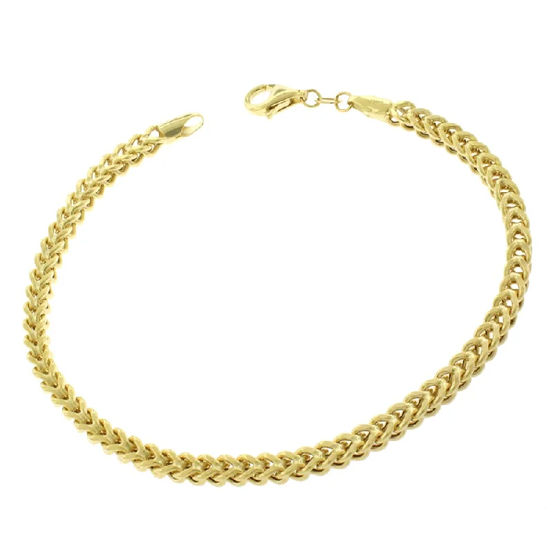 statement bracelet for women -14k Yellow Gold 3.5mm Hollow Franco Link Bracelet Chain 8.5"