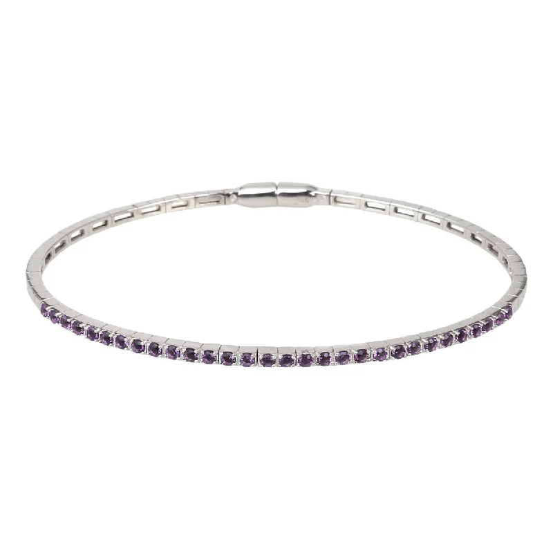 minimalist bracelet for women -925 Sterling Silver African Amethyst Gemstone Tennis Bracelet