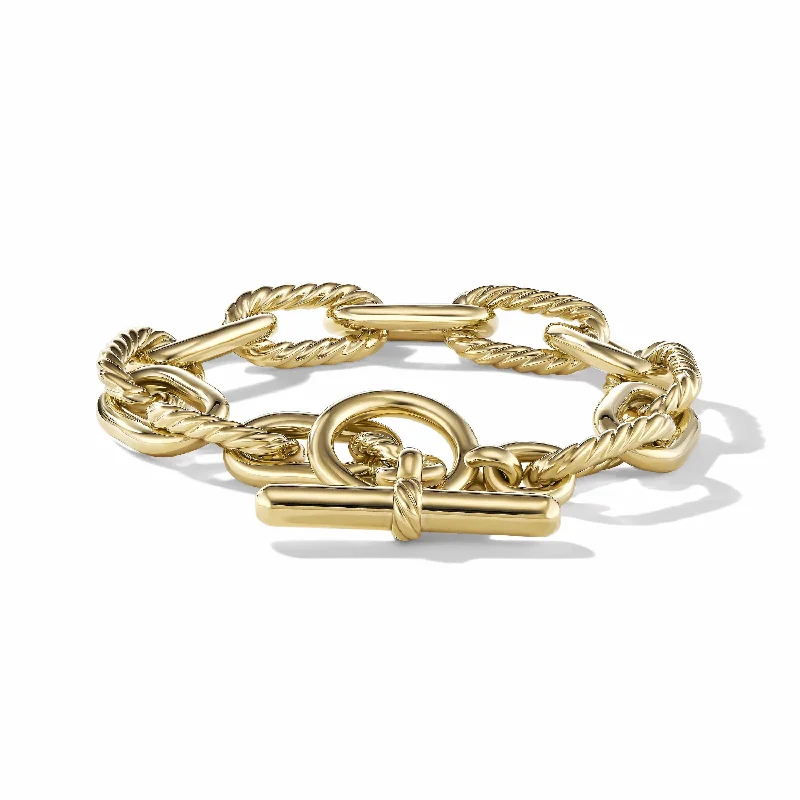 silver chain bracelet for men -DY Madison Toggle Chain Bracelet in 18K Yellow Gold