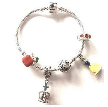 zodiac charm bracelet for astrology lovers -Yellow Fairytale Princess Silver Plated Charm Bracelet For Girls