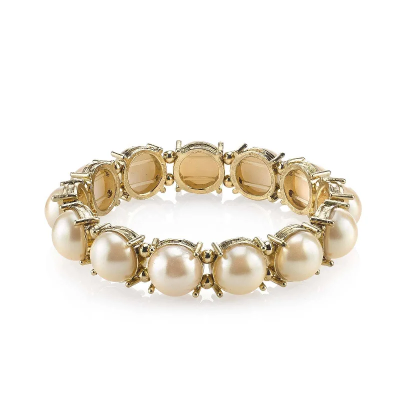 engraved couple bracelet for gifts -1928 Jewelry Classic Faux Pearl Stretch Bracelet