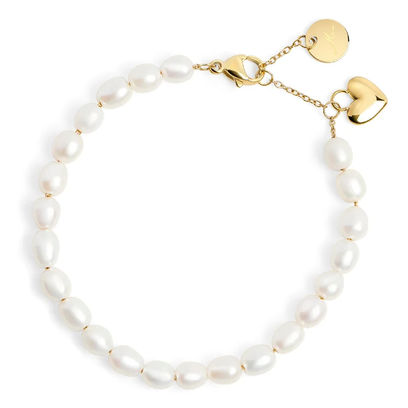 men’s sterling silver bracelet -Papaya Pearl Bracelet