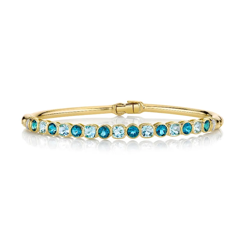 dainty bracelet for women -Blue Topaz & Diamond Bracelet