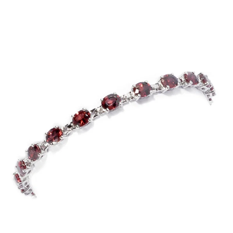 colorful beaded bracelet for women -Sterling Silver 13ctw Raspberry Zircon Tennis Bracelet