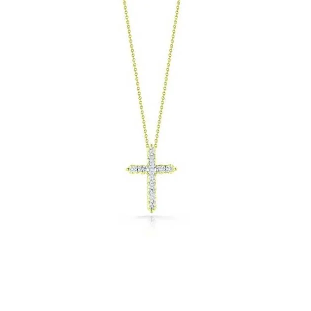 geometric necklaces for women-Diamond Cross Pendant