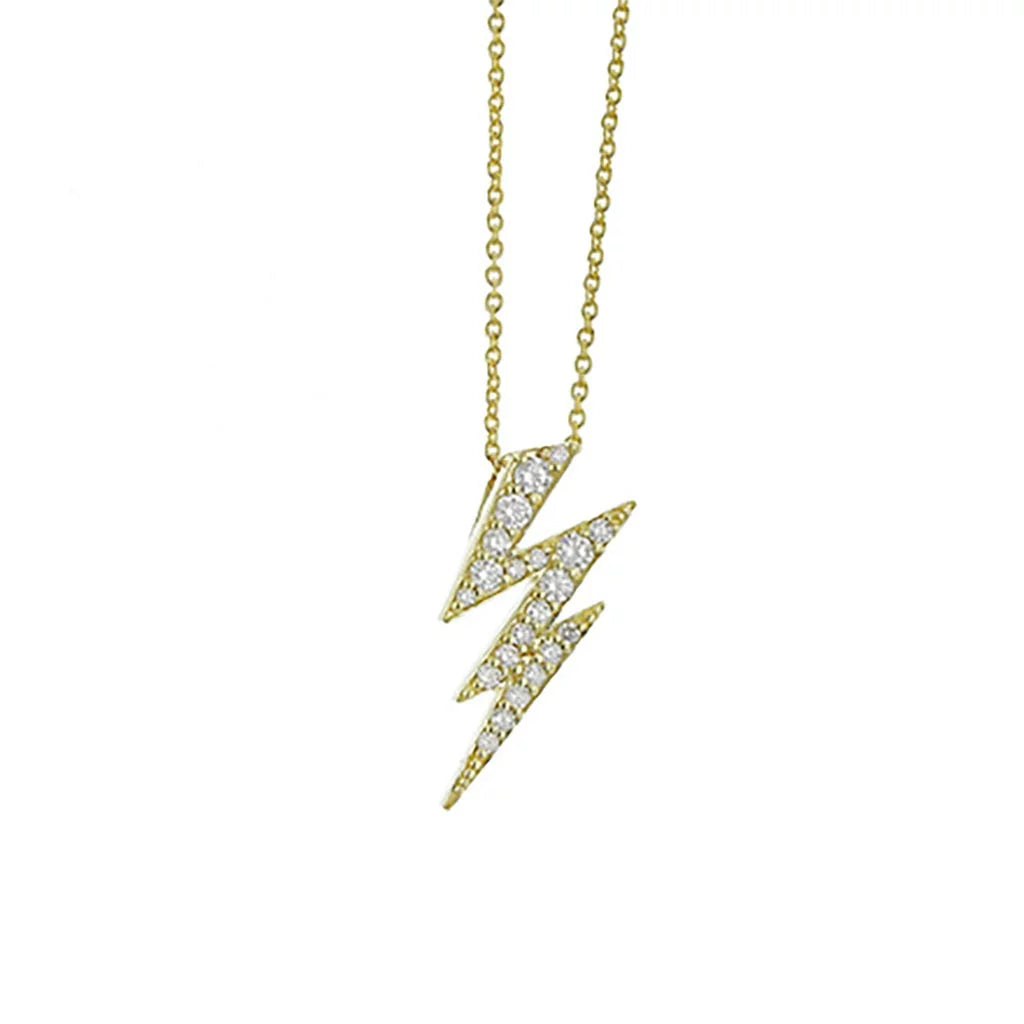 chain necklaces with charms-Diamond Lightning Bolt Pendant