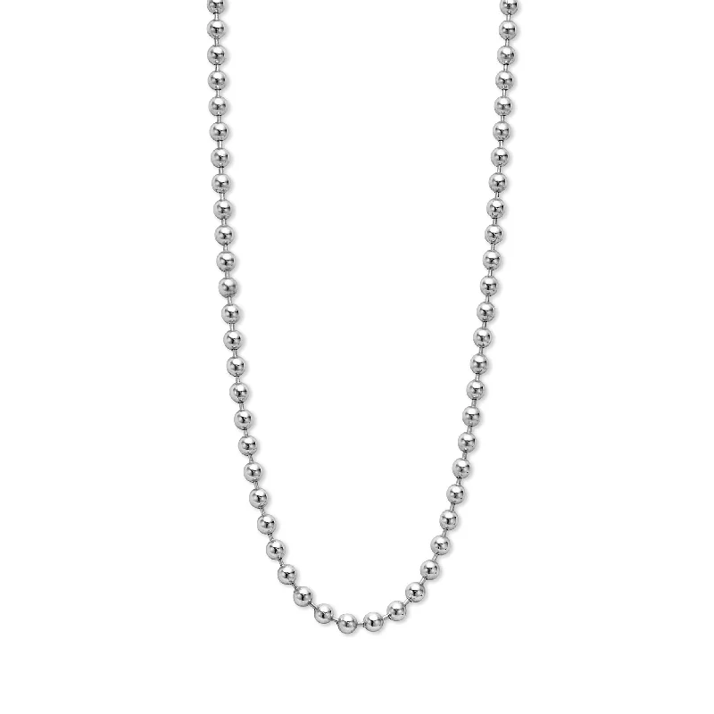 luxury diamond necklaces-Two-Tone Beaded Toggle Necklace