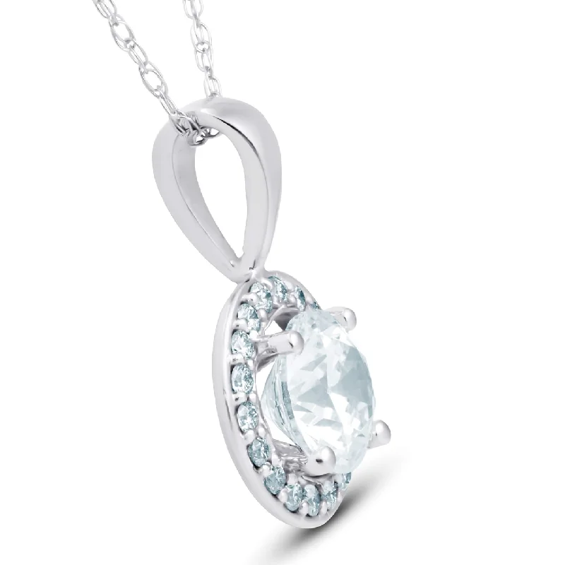 necklace sets for women-1.25 Ct Moissanite & Diamond Halo Pendant White Gold