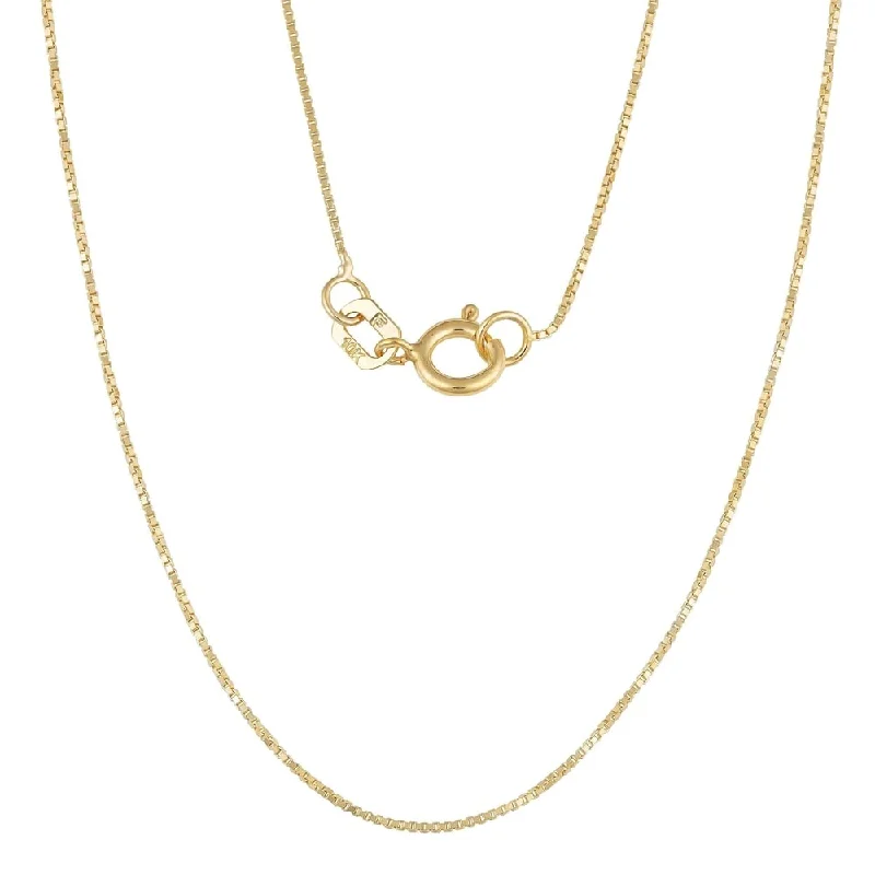 long gold chain necklaces-10k Yellow Gold 0.6-mm Box Chain Necklace (16-24 inch)