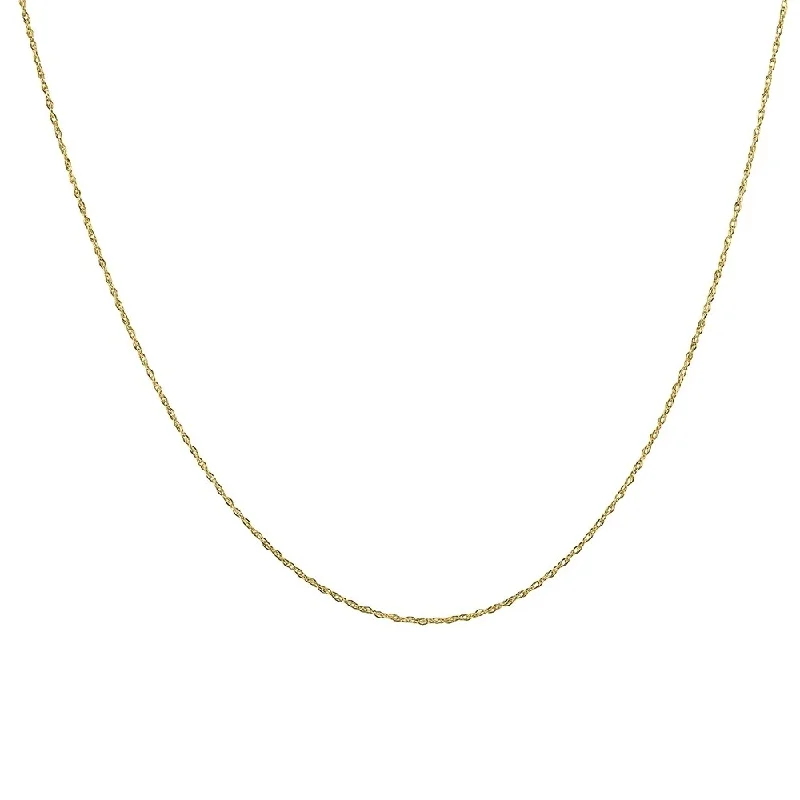 minimalist necklaces for women-10K Yellow Gold 20" Rope Chain with Spring Ring Clasp