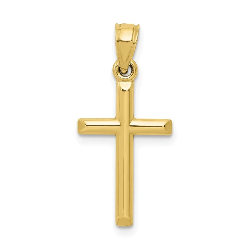 luxury gemstone necklaces-10k Yellow Gold Petite Cross Pendant Charm- No Chain