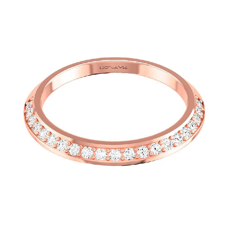 custom birthstone engagement ring for her -14k Rose Gold Diamond Angled Cascade Stackable Milgrain Eternity Band