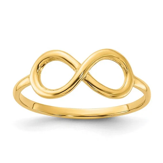 white gold wedding ring for women -14k Yellow Gold Solid Infinity Ring