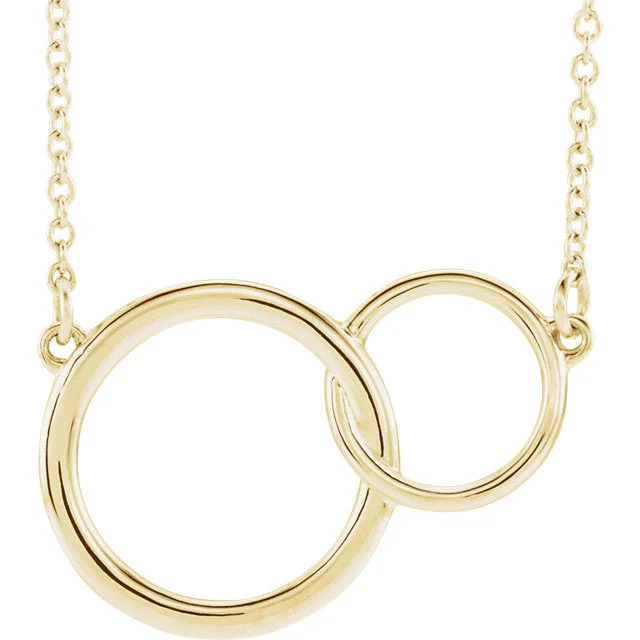 infinity necklaces for women-14k Gold 20x14 Interlocking Circle 16-18" Necklace