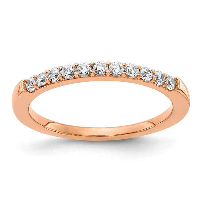 diamond cluster ring for women -14k Rose Gold Diamond 0.275 CTW Wedding Anniversary Band