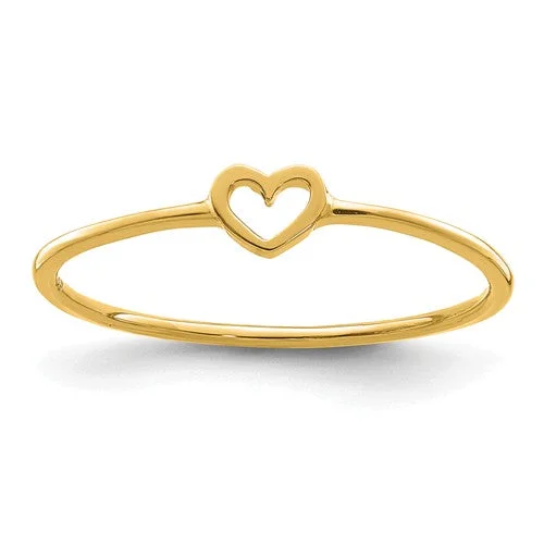 custom couple’s rings for weddings -14K Gold Tiny Heart Ring