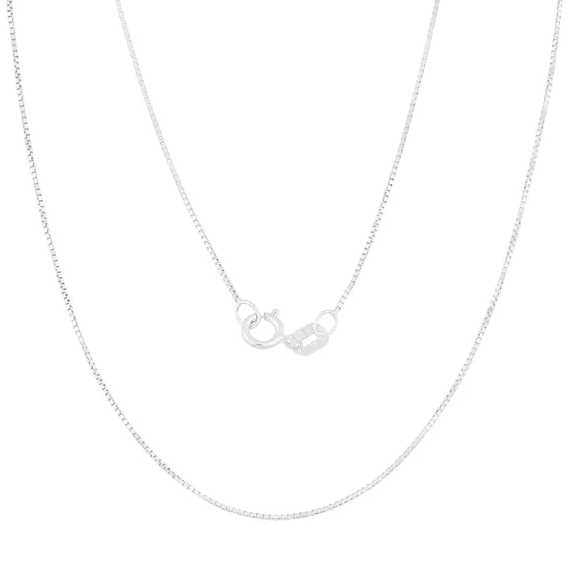 gold pendant necklaces-14k White Gold 0.5-mm Delicate Box Chain (14 -30 inches)