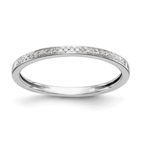 fashion ring for women -14k White Gold Diamond Wedding Band Set Of 2