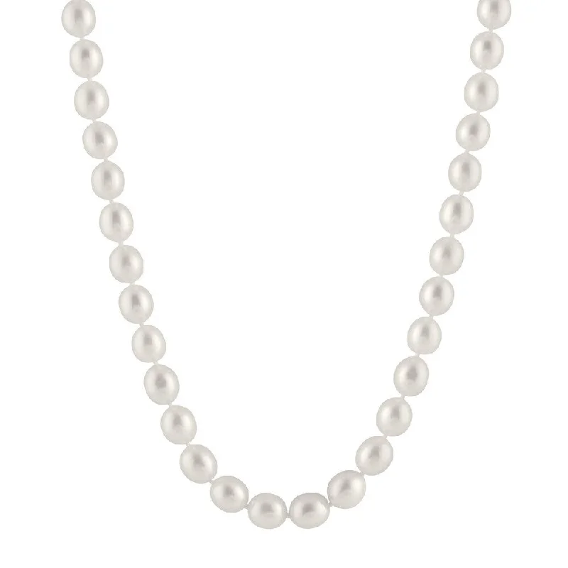 trendy necklaces for women-14k White Gold Drop-shaped Pearl Large Necklace