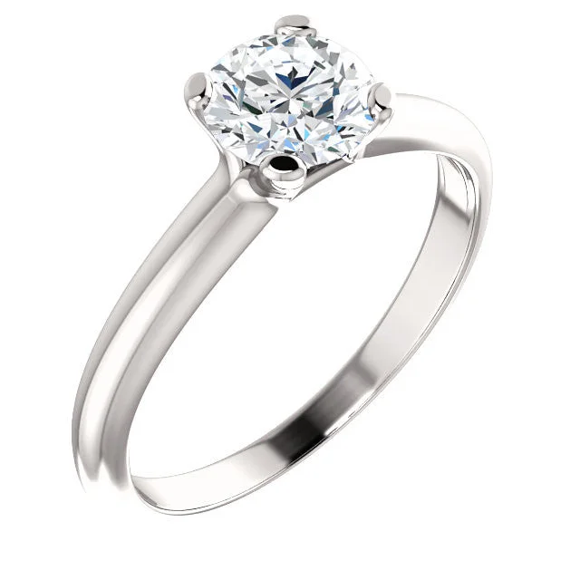 silver promise ring for couples -14K White Gold Forever One™ Moissanite Solitaire Engagement Ring