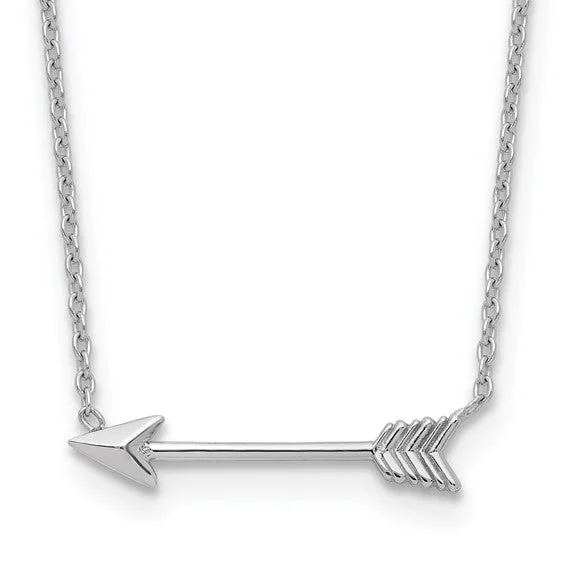 rose gold necklaces-14k White Gold Petite Arrow 17" Necklace