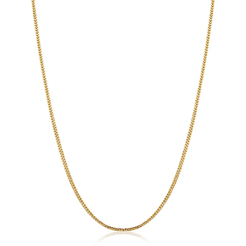 zodiac sign necklaces for women-14k Yellow Gold 1.5 millimeter Franco Chain Necklace for Men and Women