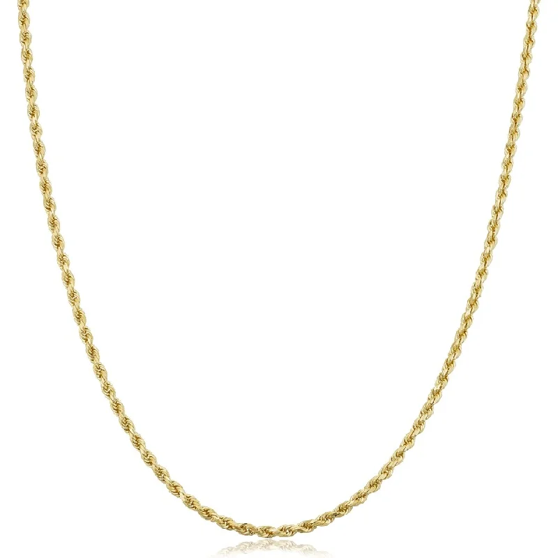 vintage gold necklaces-14k Yellow Gold 1.9 millimeter Rope Chain Necklace (16 - 30 inches)