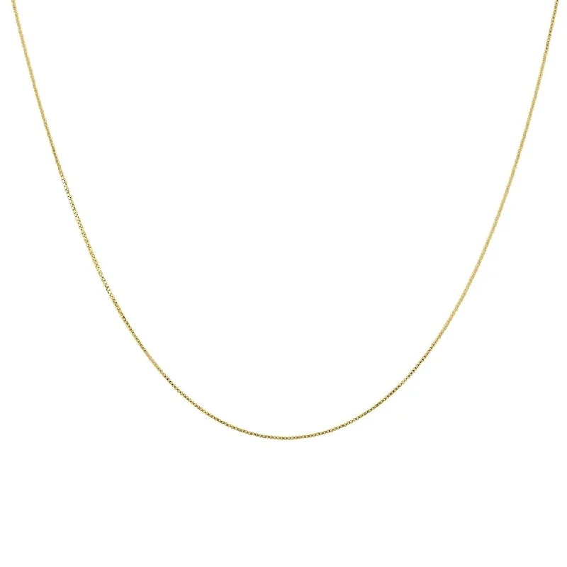 long statement necklaces-14K Yellow Gold 16" Box Chain with Spring Ring Clasp