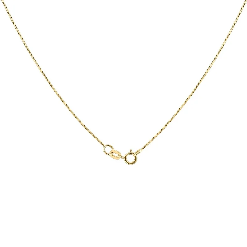 women’s layered necklaces-14K Yellow Gold 18" Box Chain with Spring Ring Clasp