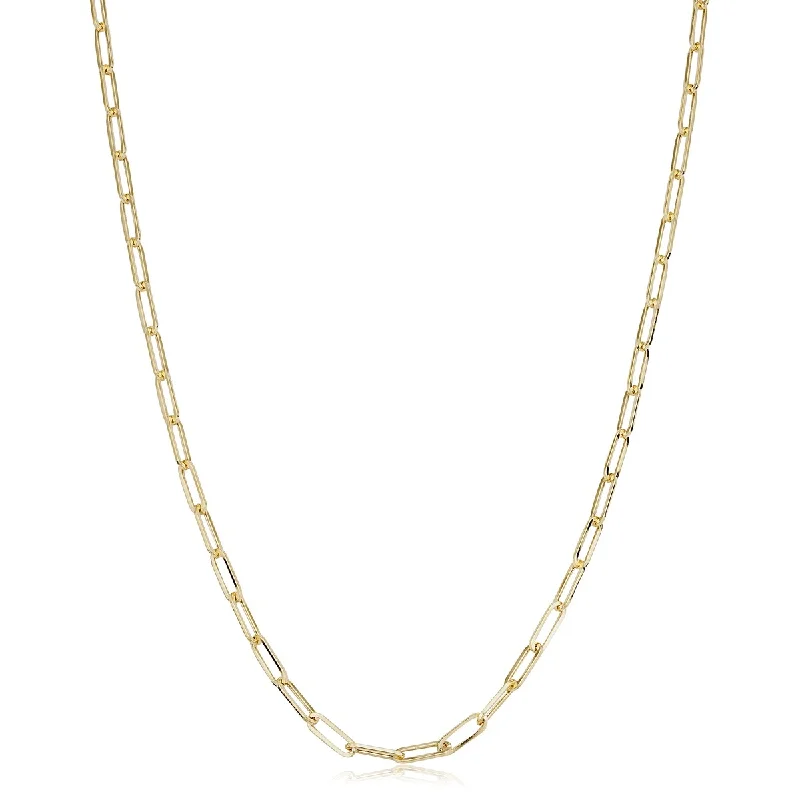 diamond pendant necklaces-14k Yellow Gold 2.5 mm Polished Paperclip Link Chain Necklace