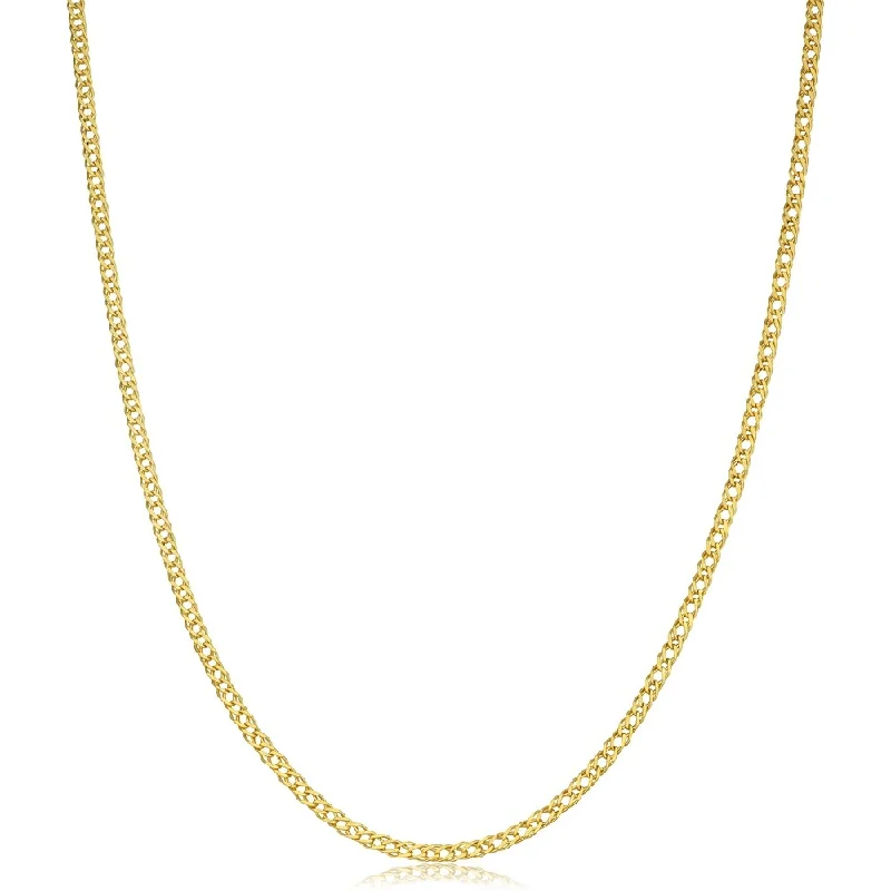 gold necklace with initials-14k Yellow Gold 2-mm Diamond Weave Chain