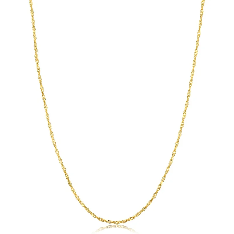 pearl necklaces for women-14k Yellow Gold Filled 1.4 mm Singapore Chain Pendant Necklace For Women (14 - 30 inches)