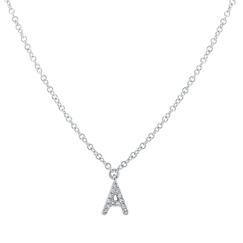 women’s chic necklaces-Diamond Initial Pendant - Letter A