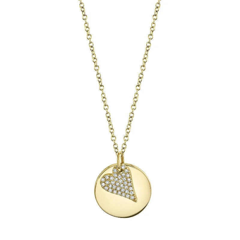 vintage necklaces for women-Diamond Pavé Heart Necklace