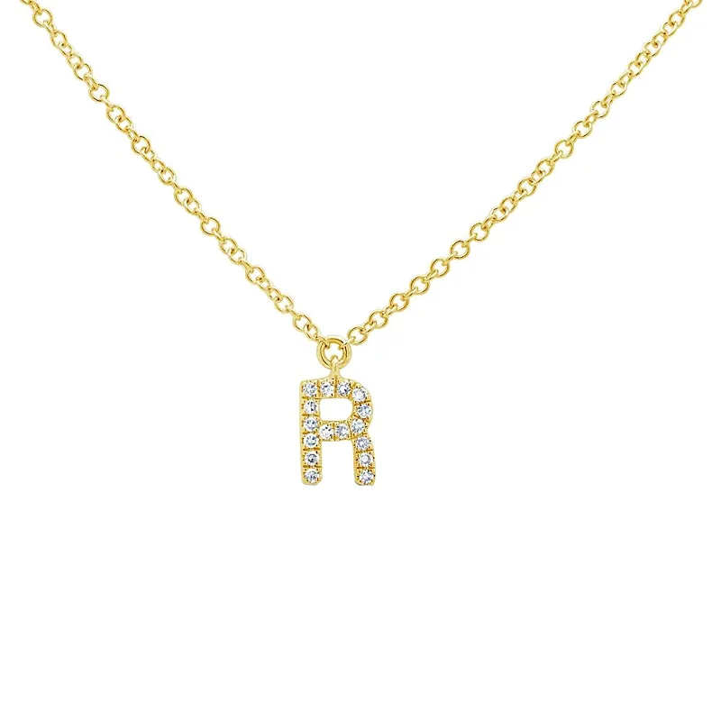 personalized jewelry necklaces-Diamond Initial Pendant - Letter R