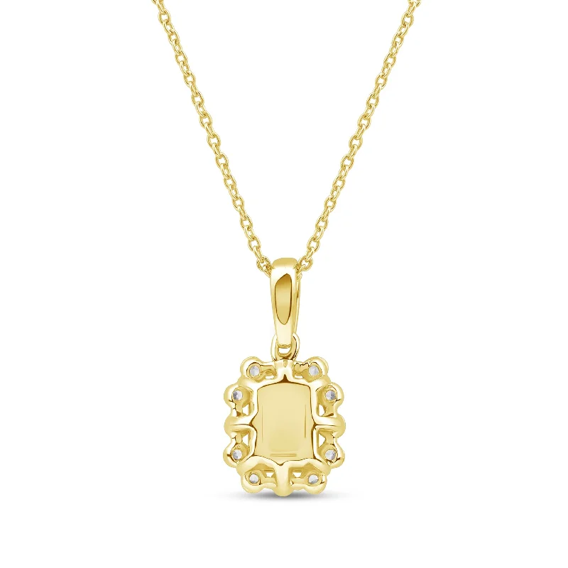 double-layered necklaces-1ct TDW Lab-grown Diamonds Halo Pendant Necklace in 14k Gold