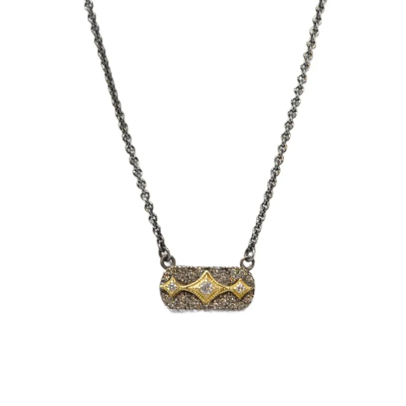 gold necklaces for men-Diamond Bar Necklace