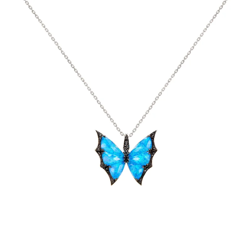 sapphire necklaces for women-Crystal Haze Wing Pendant