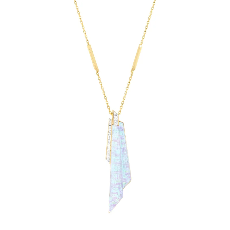 chain necklaces with charms-Crystal Haze Shard Pendant