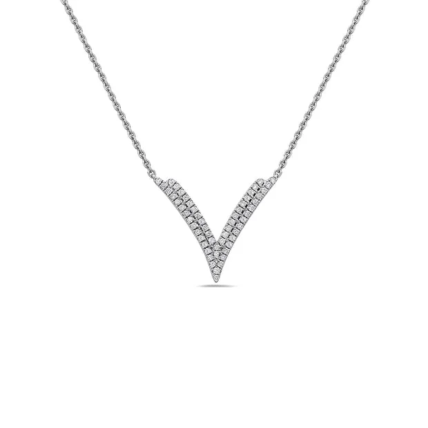 diamond necklaces for women-Diamond Precious Pastel Double V Necklace