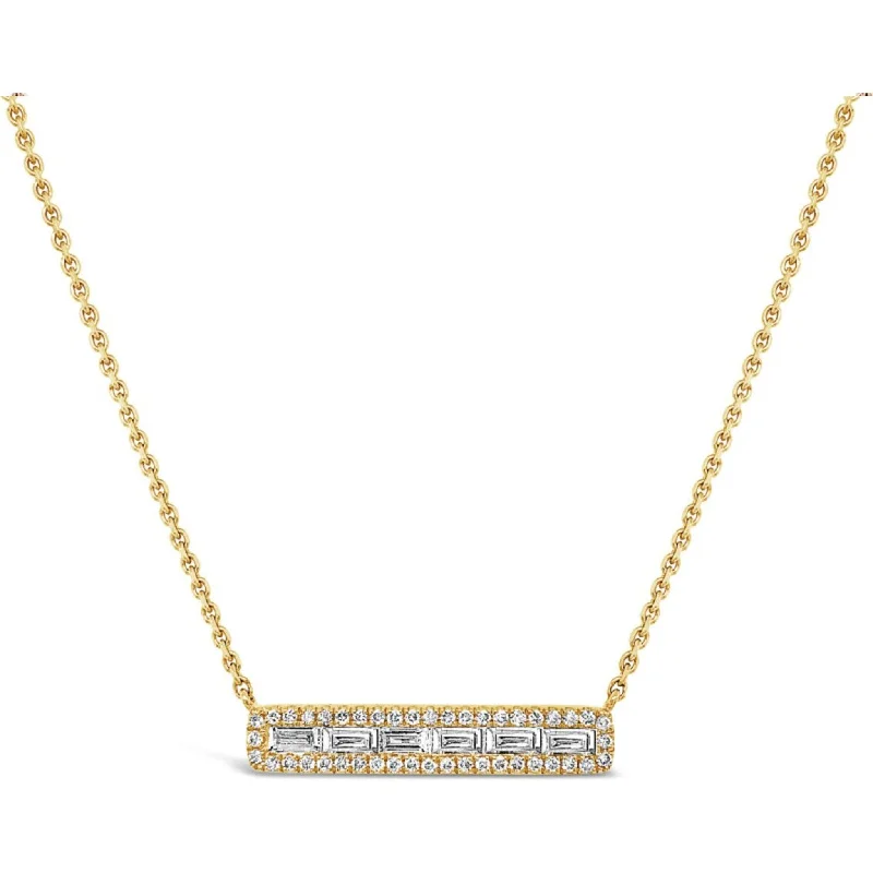 pearl necklaces for women-Diamond Precious Pastel Bar Necklace