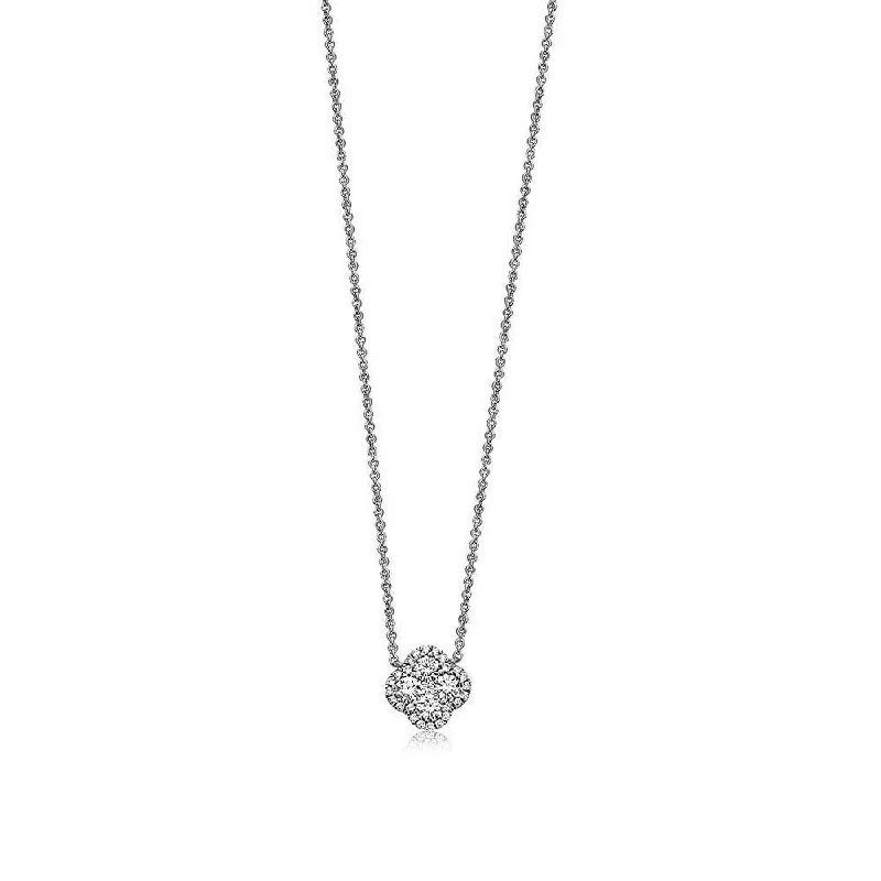 simple pendant necklaces for men-Diamond Precious Pastel Clover Pendant