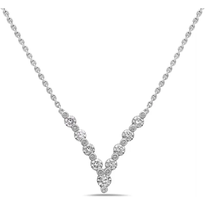 bridal necklaces for women-Diamond Air V Necklace