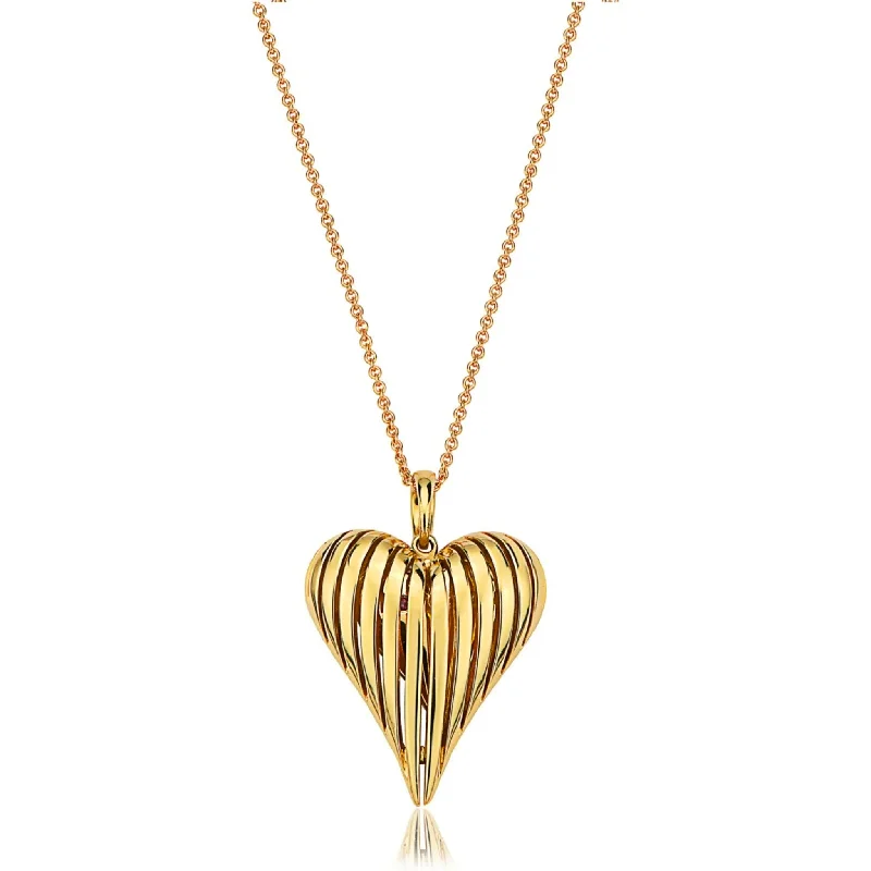 vintage necklaces for women-Diamond Angel Heart Pendant