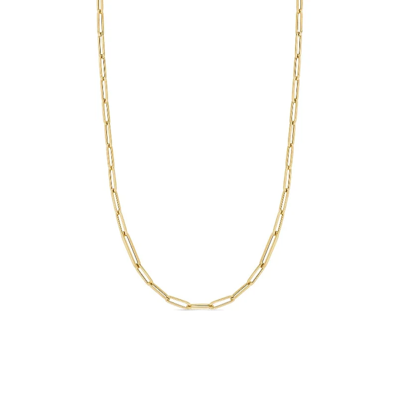 gold necklace with initials-Alternating Size Paperclip Link Necklace