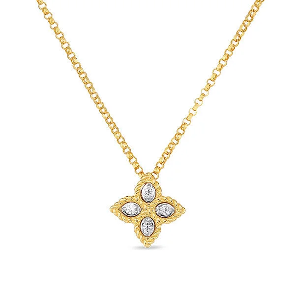 handmade necklaces for women-Diamond Princess Flower Pendant