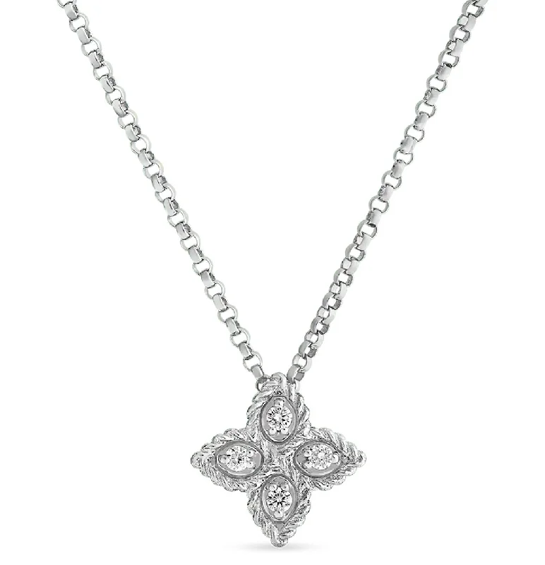 men's pendant necklaces-Diamond Prince Flower Pendant