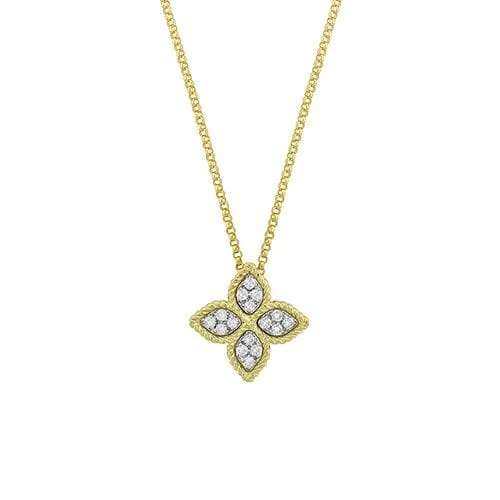 modern necklaces for women-Diamond Flower Prince Pendant